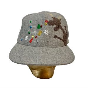 CHRISTMAS MOOSE Wool Blend 6 Panel Baseball Cap